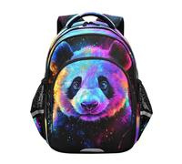 RPLIFE Zaino scolastico per bambini da 15 pollici per ragazzi e ragazze, zaino elementare, faccia di panda colorata, Colorato Panda Face, Medium, Zaini Tradizionali