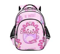 RPLIFE Zaino scolastico personalizzato per bambini per ragazzi e ragazze dai 6 ai 12 anni Zaini freddi personalizzati per la scuola per il ragazzo, Simpatico animale Axolotls rosa, 17 Inch, Zaini