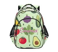 RPLIFE Zaino verde vegetale personalizzato per ragazzi e ragazze, zaino ergonomico per bambini, Verde Vegetale, 15 Inch