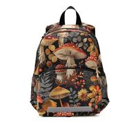 RPLIFE Zaino vintage per bambini e bambine, con fungo arancione, mini borsa per libri da viaggio, zaino scolastico per bambini 3-6 anni, medio
