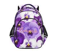 RPLIFE Zaino viola viola viola per la scuola ragazzi ragazze nome personalizzato scuola elementare zaino età 6-12, Viola Viola Del Pensiero, 17 Inch, Zaini Tradizionali
