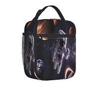 RPortable - Borsa termica per il pranzo per donne/uomini, con astronauta tra i pianeti, Marte, Nettuno, Giove, Plasma, Ethereal, Sp, isolata, riutilizzabile, per ufficio, lavoro, scuola, picnic