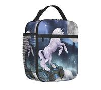 Rportable - Borsa termica per il pranzo per donne/uomini, isolata, creature up scogliere, rocce al chiaro di luna e Skydesign, isolata, riutilizzabile, per ufficio, lavoro, scuola, picnic, spiaggia