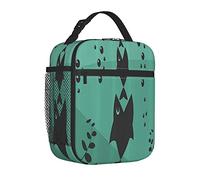 RPortable - Borsa termica per il pranzo per donne/uomini, motivo pesce grande mangia poco piccolo in bolle subacquee simbolo F dell'oceano, isolata, riutilizzabile, per ufficio, lavoro, scuola,
