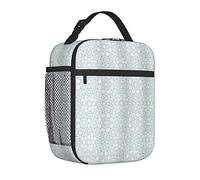 RPortable - Borsa termica per il pranzo, unisex, con elementi ispirati alla cultura e design geometrico con stelle orientali, isolata, riutilizzabile, per ufficio, lavoro, scuola, picnic, spiaggia, a