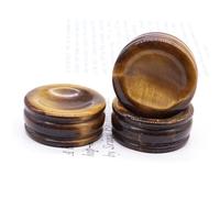 RPOVAXVK Beautiful Crystal Ball Base Stone Agate Rose Quartz Carving Crafts Display Stand Desktop Decoration Home (Color : Tiger Eye, Size 2pcs) Gemstone Stone