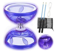 Rppiup Diabolo - Girante a LED con cuscinetto a sfera, 4,5 mm, diabolo luminoso al buio, giocattolo da giocoleria con bastoncini per mani, diabolo per bambini e adulti, gioco all'aperto