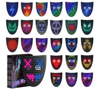 Rppiup Maschera a LED con rilevamento dei gesti, maschera illuminata a LED per Halloween, maschera trasformante con 50 immagini, LED digitali luminosi, per Halloween, cosplay, feste in maschera, rave