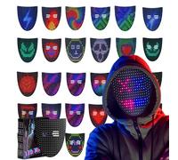 Rppiup Maschera Luminosa a LED con Sensore di Gesto, Maschera led con 25 Animazioni & 25 Immagini, Maschera Luminosa Digitale a LED per Feste di Halloween in Maschera e Cosplay