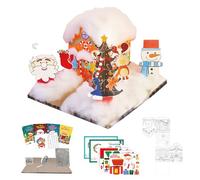 Rproonay Kit Fai Da Te Per Lavoretti Natalizie | Kit Creativo Graffiti Interattivo,Set per Creare Biglietti con Scena Natalizia | Per Adulti Organizzatori di Feste Aula Decoratori Domestici