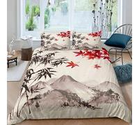 Rptidmv Copripiumino Singolo Bambino 135x200 cm Montagna Set di Biancheria da Letto con Cerniera, Morbido Traspirante Copripiumini in Microfibra e 2 Federe 50x80 cm
