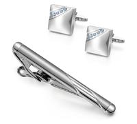 RPXHZLKTM Fermacravatta Men's Tie Clip Cuff Link Set Personalized Diamond Cuff Nails French Collar Clip Black Box