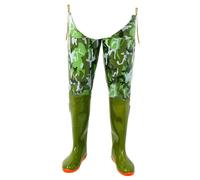 RPXHZLKTM Trampolieri da Caccia per l'anca Pantaloni da Pesca mimetici Verdi, in Nylon a 2 Strati, Non Facilmente deformabili, for la Caccia, paludi, Laghi(6)