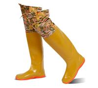 RPXHZLKTM Trampolieri da Caccia per l'anca Stivali da Pesca in PVC a 2 Strati, Mimetico Giallo, Realizzati for durare, for Agricoltura, Giardinaggio e guado(5.5)