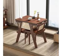 RQAMRCU Set da tavola in legno massello da 3 pezzi, con 2 sedie, legno di gomma, facile da montare, adatto per piccole case, balconi, giardini, 80 x 60 cm