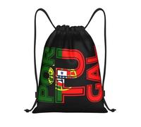 RQLNBOBZ Amo il Portogallo paese bandiera zaino con coulisse leggero zaino sportivo portoghese per palestra per viaggiare