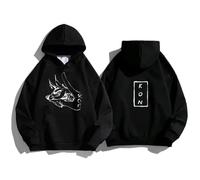 RQLNBOBZ Felpa con Cappuccio Casual da Uomo e da Donna con Stampa Grafica 2D di Chainsaw Man Hayakawa AKI Fox Devil Kon Stile Anime Harajuku Streetwear