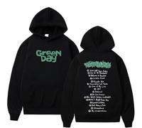 RQLNBOBZ Felpa con Cappuccio Grafica Kerplunk della Band Punk Green Day da Uomo Vintage Casual in Pile da Uomo da Donna Stile Gotico Rock retrò Oversize