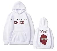 RQLNBOBZ Felpa con Cappuccio Stampata del Rapper Francese NLP Le Monde Chico Felpa Casual da Uomo Autunno e Inverno