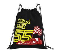 RQLNBOBZ Zaini scuri con grafica firmata Carlos Sainz Jr borse casual portatili con coulisse borsa portaoggetti con coulisse borsa portaoggetti con tasca