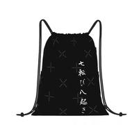 RQLNBOBZ Zaino con coulisse Autunno Sette volte Alzati Otto Borsa a tracolla giapponese Tasca con cerniera Sport e viaggi Escursioni Borsa portatile