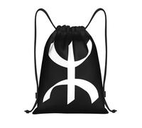 RQLNBOBZ Zaino con coulisse bianco berbero amazigh tifinagh per uomo e donna leggero imazighen per palestra e sport per yoga