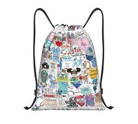 RQLNBOBZ Zaino sportivo con coulisse per infermiere e dottori dei cartoni animati borsa da palestra per donne e uomini con stampa medica per l'allenamento