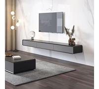 RQLSSSLMXJ Mobile TV Moderno a Parete con 3 Ante a ribalta e Ripiani sospesi, Ideale per Piccoli spazi. Ampio Spazio Contenitivo e Centro multimediale per Il Soggiorno.