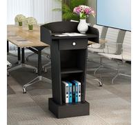 RQLSSSLMXJ Supporto per podio per presentazioni in Chiesa, Aula, pulpito con Base Pesante in Legno, podio per conferenze, discorsi di Matrimonio, Bianco