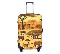 RQMPHUGNCF African Grassland Animals - Custodia protettiva per valigia, materiale ad alta elasticità, per viaggiatori, bianco, XL, bianco, XL