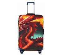 RQMPHUGNCF Dragon King In Fire Custodia protettiva per valigie in materiale ad alta elasticità per viaggiatori, bianco, S, bianco, S