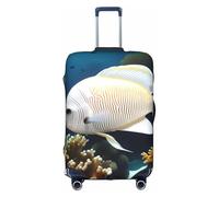 RQMPHUGNCF White-Golden Fish - Custodia protettiva per valigia, materiale ad alta elasticità, per viaggiatori, colore bianco, L, bianco, L