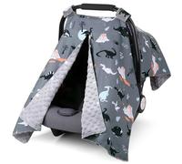 Rquite Coprisedile per auto con dinosauro, coprisedili per auto per neonati, traspirante, copertura per seggiolino auto Peekaboo, copertura per seggiolino auto Minky, copertura multiuso per marsupio e