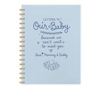Rqvcp Diario per gravidanza a righe, 14 x 21,1 cm | Regali per mamma e papà per essere, regali per baby shower per i nuovi genitori, lettere al nostro bambino blu quaderno a