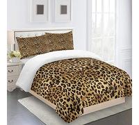 RQXRTR 3 Pezzi Set di Biancheria da Letto Copripiumino Matrimoniali Completo 240X220cm con 2 Federe 50X80cm Copripiumini Matrimoniali in Poliestere Microfibre Stampa 3D Modello Leopardo