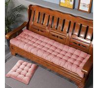 Rr tianshi 8 cm di Spessore Cuscino panchina 2/3 posti all'Interno all'aperto, Cotone Giardino Cuscini panchina rettangolo Sedia Pad per Chaise Swing Sofa Dining (110X40cm,Rosa)