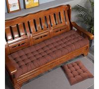 Rr tianshi Cuscino di panchina di Cotone Spesso 8cm 2/3 posti, Cuscini di panchina Spessi del Sedile del sofà Cuscino Lungo del Sedile per la casa/Giardino/abitazione/Porta (120X50CM,Marrone)