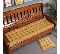Rr tianshi Cuscino di panchina di Cotone Spesso 8cm 2/3 posti, Cuscini di panchina Spessi del Sedile del sofà Cuscino Lungo del Sedile per la casa/Giardino/abitazione/Porta (140X40CM,Giallo)