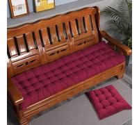 Rr tianshi Cuscino di panchina di Cotone Spesso 8cm 2/3 posti, Cuscini di panchina Spessi del Sedile del sofà Cuscino Lungo del Sedile per la casa/Giardino/abitazione/Porta (120X40CM,Rosso)