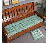 Rr tianshi Cuscino di panchina di Cotone Spesso 8cm 2/3 posti, Cuscini di panchina Spessi del Sedile del sofà Cuscino Lungo del Sedile per la casa/Giardino/abitazione/Porta (140X50CM,Verde Chiaro)