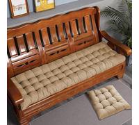 Rr tianshi Cuscino di panchina di Cotone Spesso 8cm 2/3 posti, Cuscini di panchina Spessi del Sedile del sofà Cuscino Lungo del Sedile per la casa/Giardino/abitazione/Porta (170X50CM,Beige)