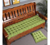 Rr tianshi Cuscino di panchina di Cotone Spesso 8cm 2/3 posti, Cuscini di panchina Spessi del Sedile del sofà Cuscino Lungo del Sedile per la casa/Giardino/abitazione/Porta (110X50CM,Verde)