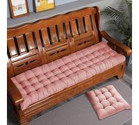 Rr tianshi Cuscino di panchina di Cotone Spesso 8cm 2/3 posti, Cuscini di panchina Spessi del Sedile del sofà Cuscino Lungo del Sedile per la casa/Giardino/abitazione/Porta (100X40CM,Rosa)
