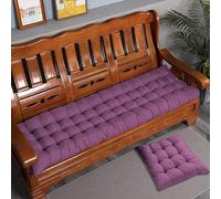 Rr tianshi Cuscino di panchina di Cotone Spesso 8cm 2/3 posti, Cuscini di panchina Spessi del Sedile del sofà Cuscino Lungo del Sedile per la casa/Giardino/abitazione/Porta (120X40CM,Porpora)