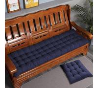 Rr tianshi Cuscino di panchina di Cotone Spesso 8cm 2/3 posti, Cuscini di panchina Spessi del Sedile del sofà Cuscino Lungo del Sedile per la casa/Giardino/abitazione/Porta (100X40CM,Blu Scuro)