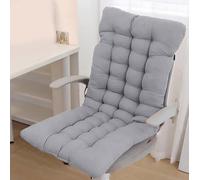 Rr tianshi Cuscino per Sedia con Schienale Alto Cuscino per Sdraio in Legno Rilassante, Cuscino per Sedia Spessa Cuscino per casa Ufficio Giardino Interno Esterno (120x50cm,Grigio)
