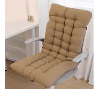 Rr tianshi Cuscino per Sedia con Schienale Alto Cuscino per Sdraio in Legno Rilassante, Cuscino per Sedia Spessa Cuscino per casa Ufficio Giardino Interno Esterno (140x50cm,Beige)