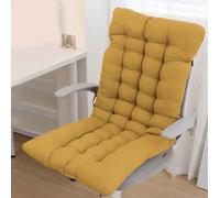 Rr tianshi Cuscino per sedia con schienale alto, per relax e relax in legno, per casa, ufficio, giardino, adatti per interni ed esterni (120 x 50 cm, giallo)