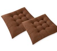 Rr tianshi Cuscino quadrato morbido per sedia, 2 pezzi, Tatami, in velluto a coste, di cotone, per interni, elegante, per sedie per pianoforte, giardino, sala da pranzo, divano e casa (caffè, 43 x 43