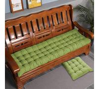 Rr tianshi Cuscino spesso per panca da 2/3 posti, in cotone, per casa, giardino, veranda, altalena, interni (80 x 40 cm, verde)